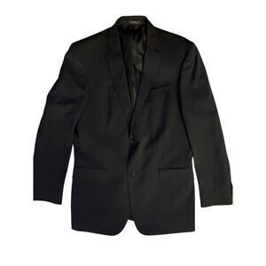 JOHN VARVATOS * U.S.A. Size 40 R Black Solid Wool Peak Lapel Sport Coat